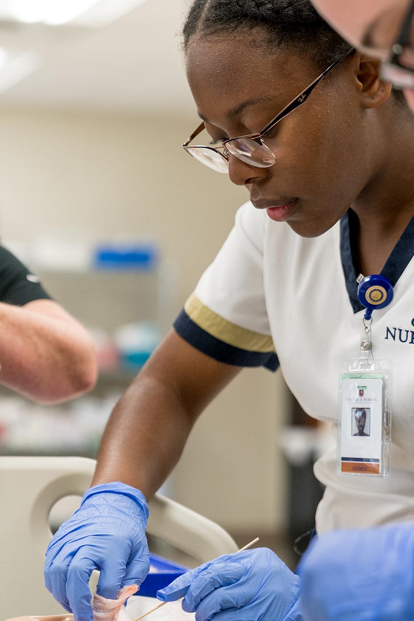 CBU Nursing student in class