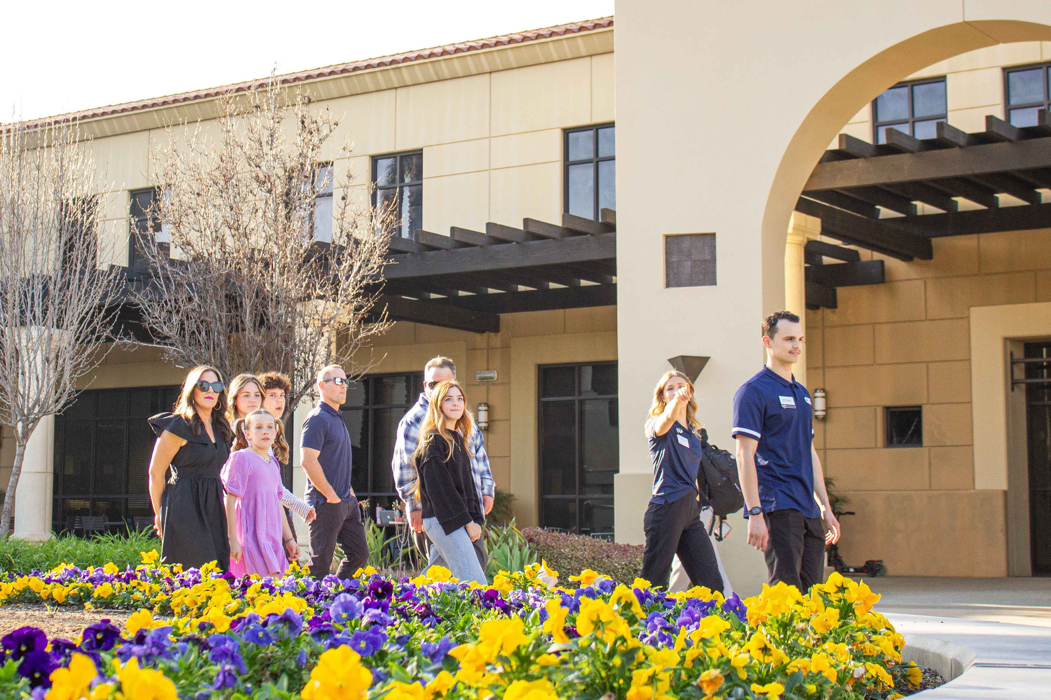 A CBU student giving a campus tour