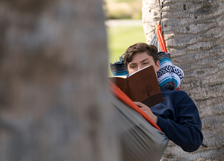 Student on Hammock
