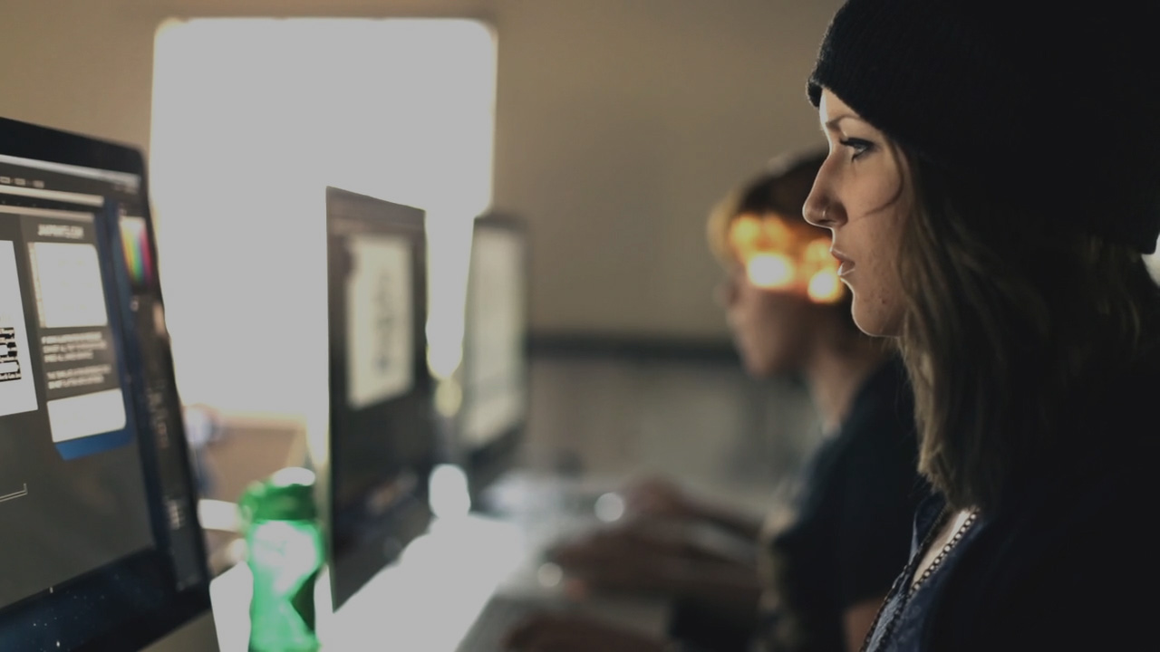 Students working in computer lab
