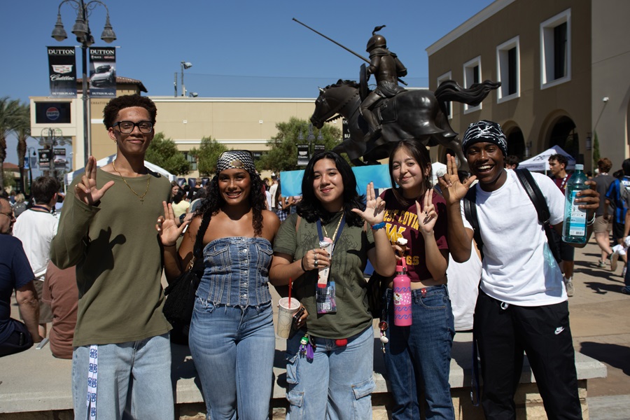 Students lancing up near the CBU Events Center