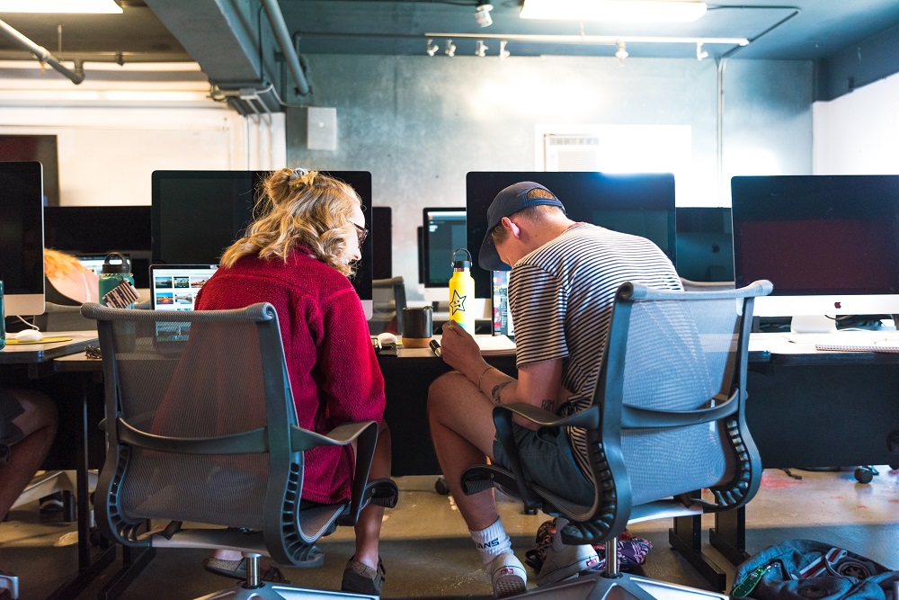 Students working on project