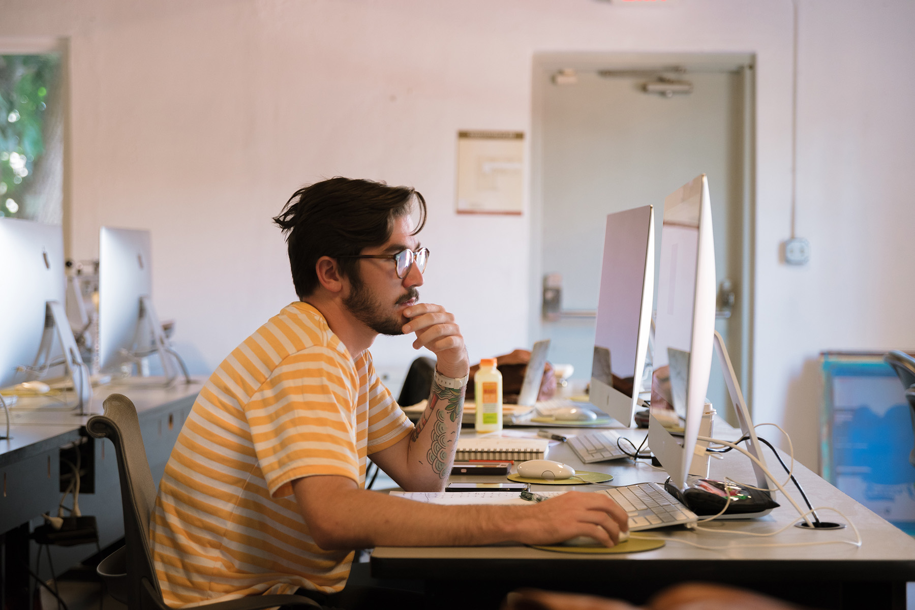 STEM student working on computer