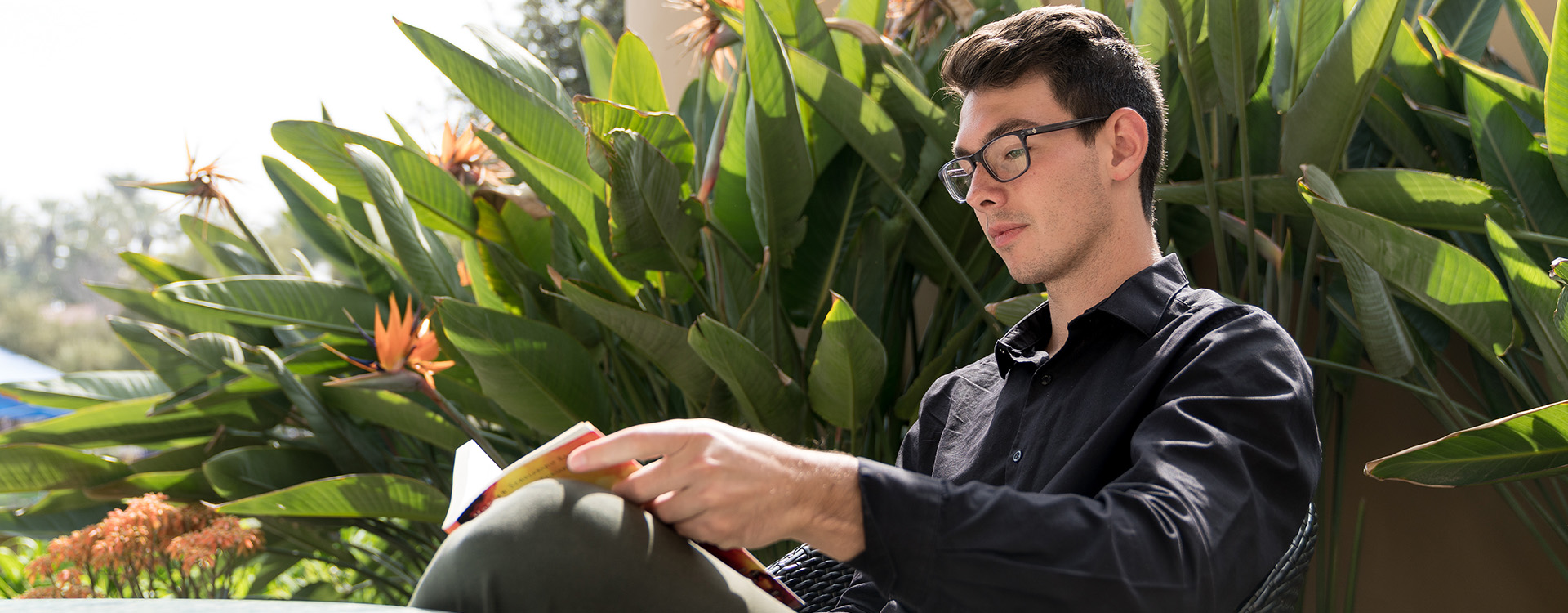 Student Reading a book