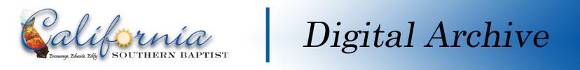 California Southern Baptist Digital Archive (banner)