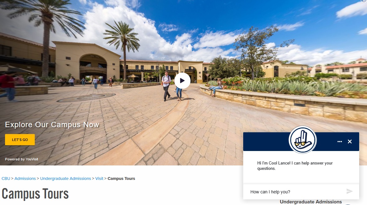 screenshot of cbu website