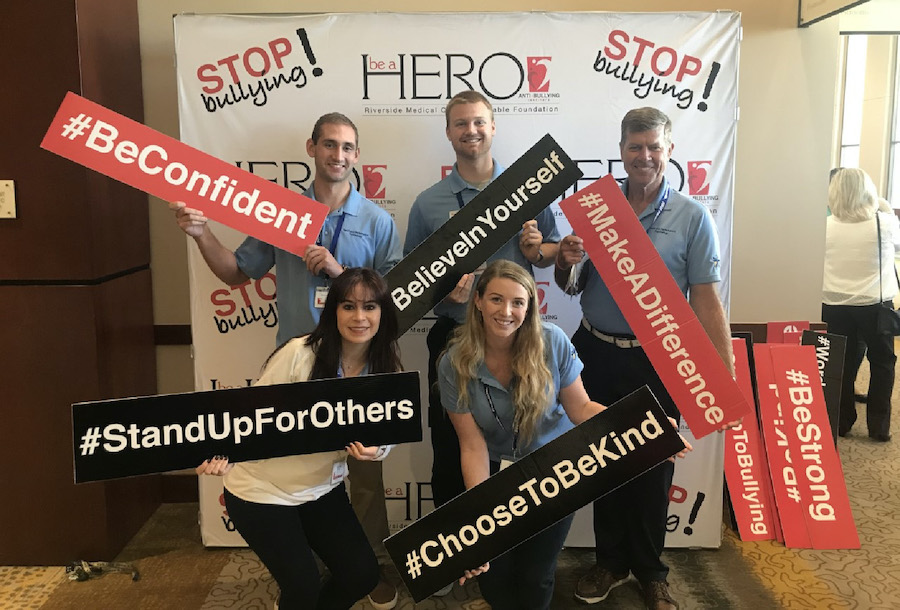 students holding signs