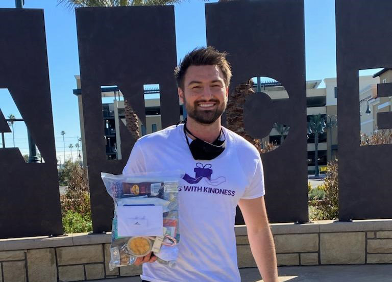 student holding a kit