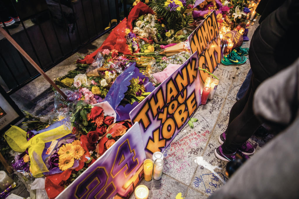 an award winning photo of tributes to Kobe 