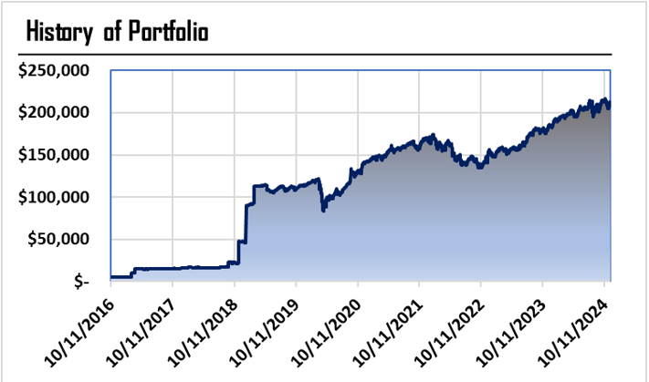 History of portfolio with a graph