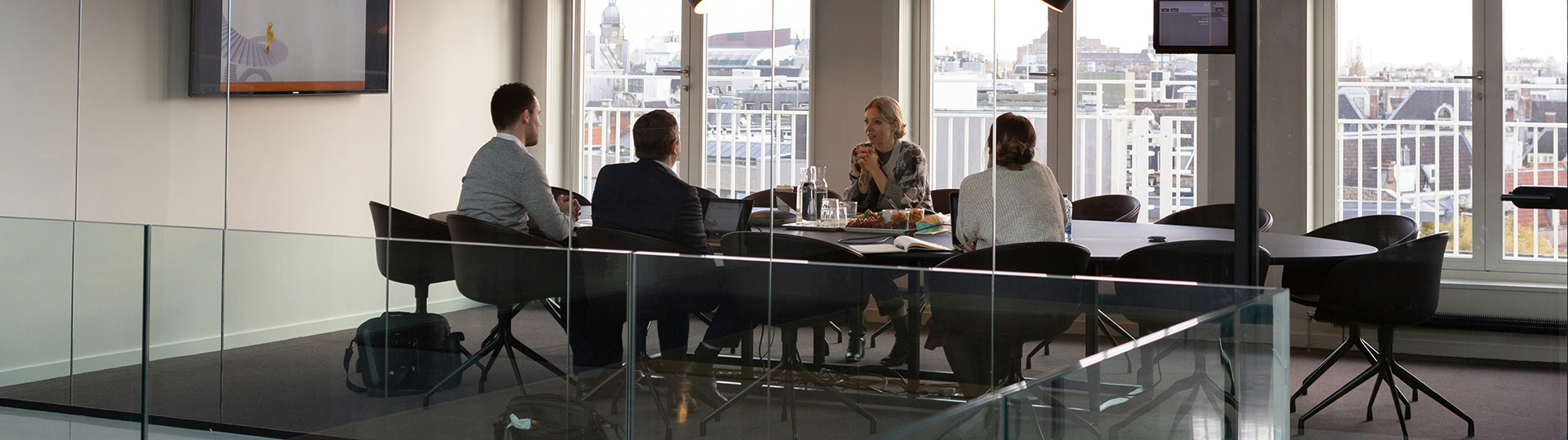 Meeting in an office