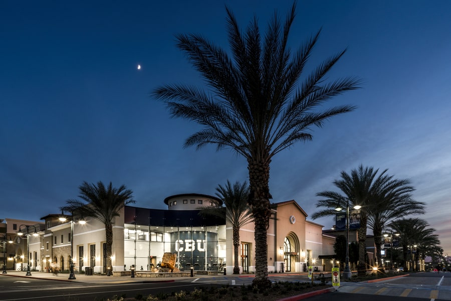 CBU's Recreation Center at night