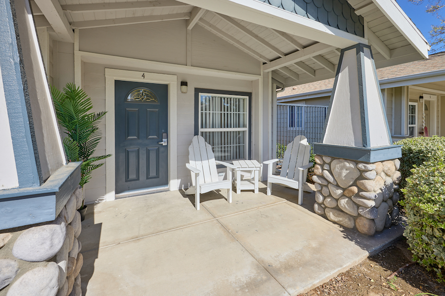 Front porch of the cottages