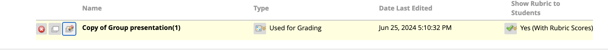 show rubric to students