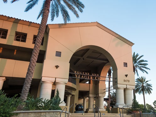 Front of the Yeager Center at CBU